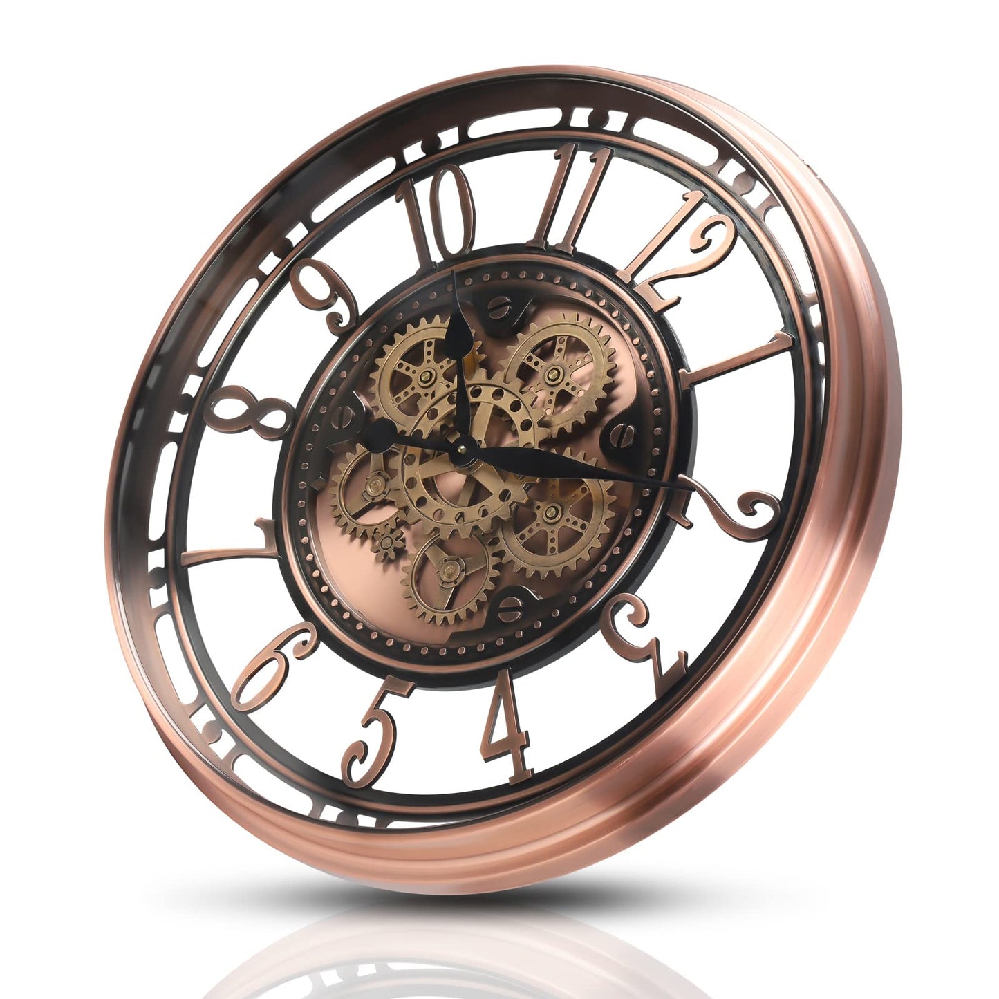 Two Steampunk Clocks with Gears Wall Clock