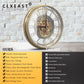 CLXEAST Industrial Moving Gears Wall Clock,Modern Farmhouse Arabic Numeral Battery Operated Silent Wall Clock for Living Room Decor, Brushed Gold (21 Inch)